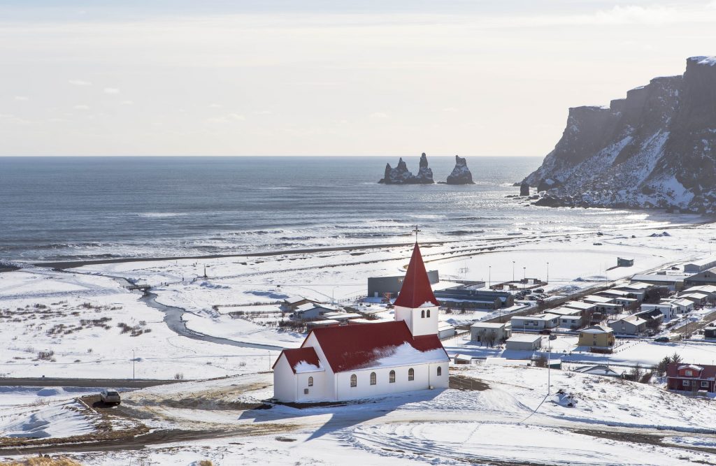 El pueblo de Vík í Mýrdal a finales del año 